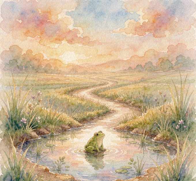小青蛙青青和那口小水洼