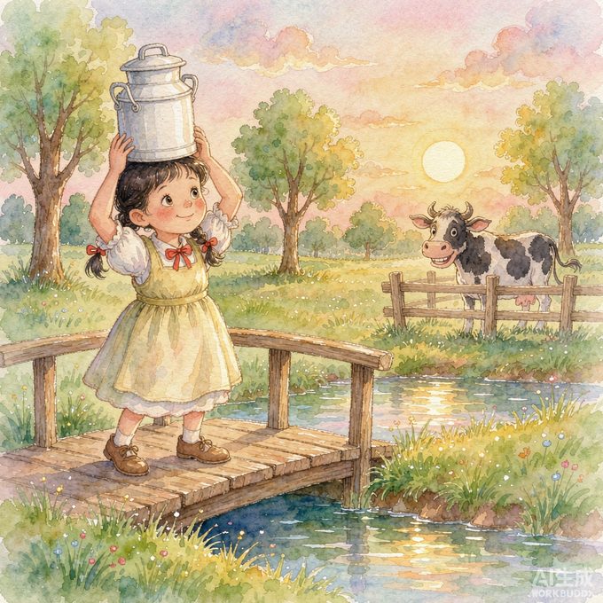 小莲和那桶白牛奶