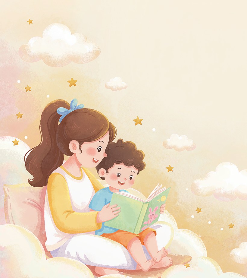 妈妈给孩子讲睡前故事