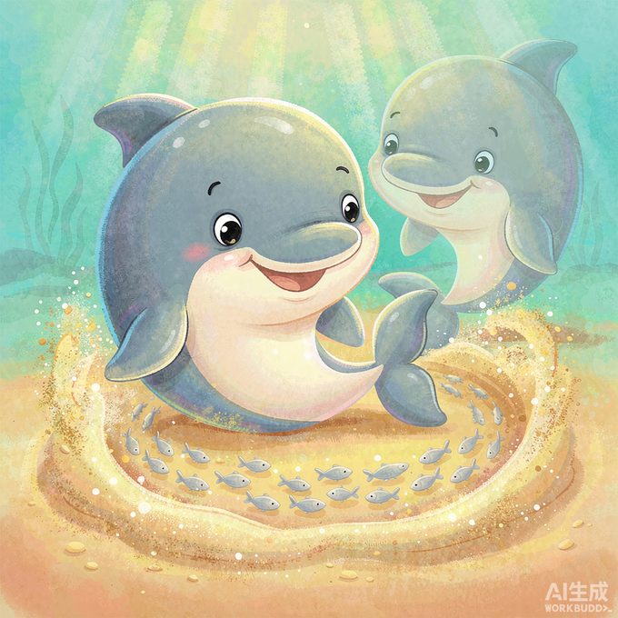 小海豚波波的金色沙圈圈