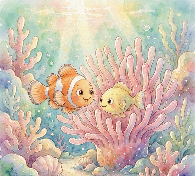 小丑鱼橙橙和海葵的痒痒手