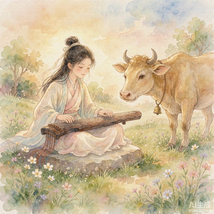 《儿童成语故事》· 对牛弹琴