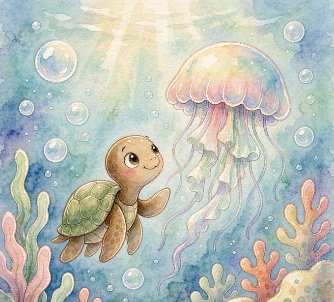 小海龟点点的水母裙摆