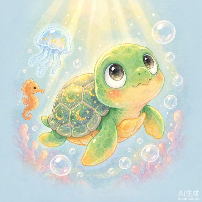 小海龟点点的独一无二小花纹