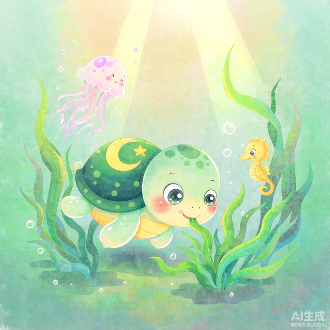 小海龟点点的海草大餐