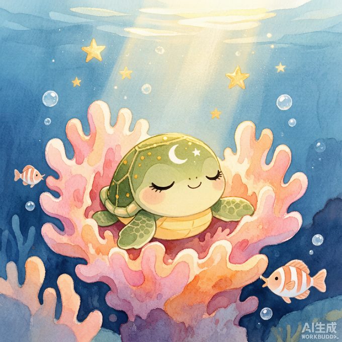 小海龟点点睡着了