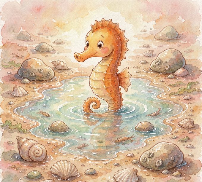小海马丁丁和退潮后的小水洼