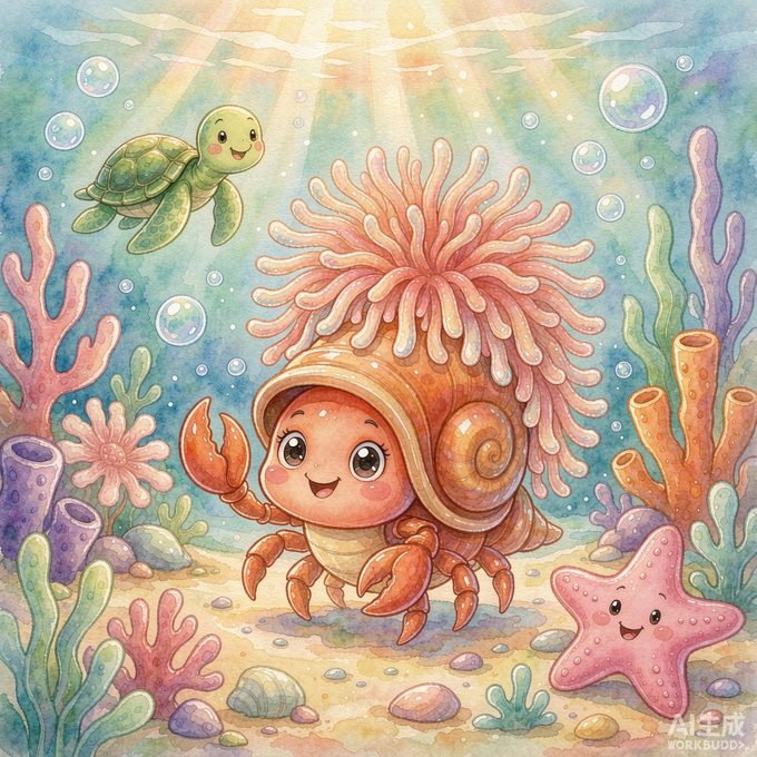 小寄居蟹可可的海葵小斗篷