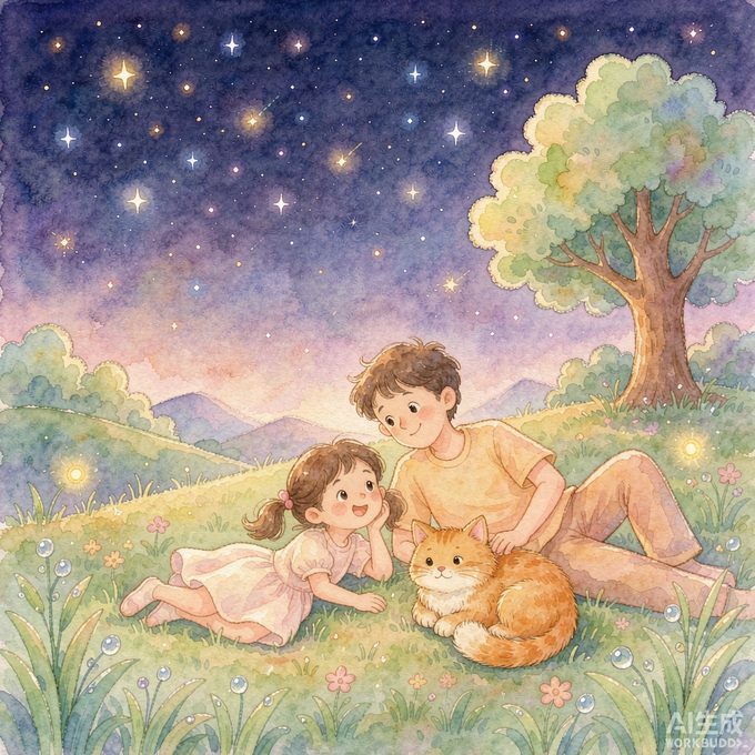 晚上的星星老对我眨眼睛，它是不是在偷偷跟我打招呼呀？