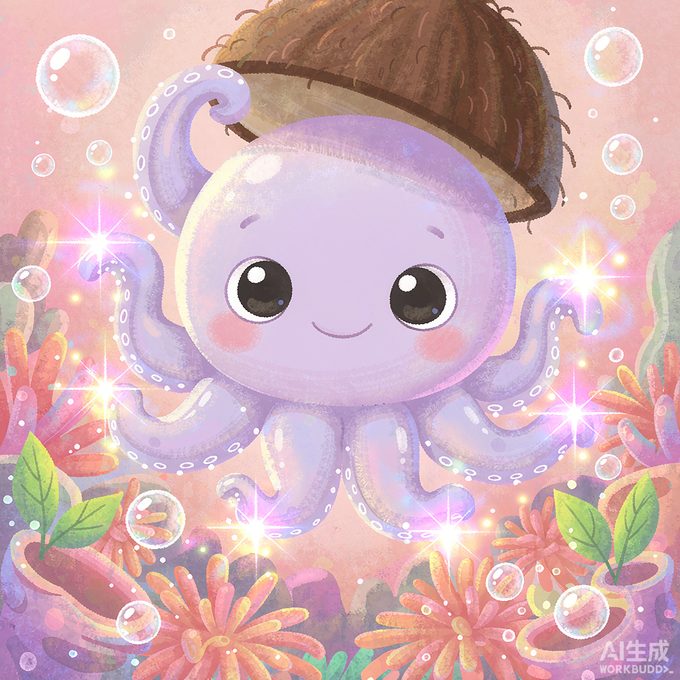 小章鱼奇奇的椰子壳小帽子