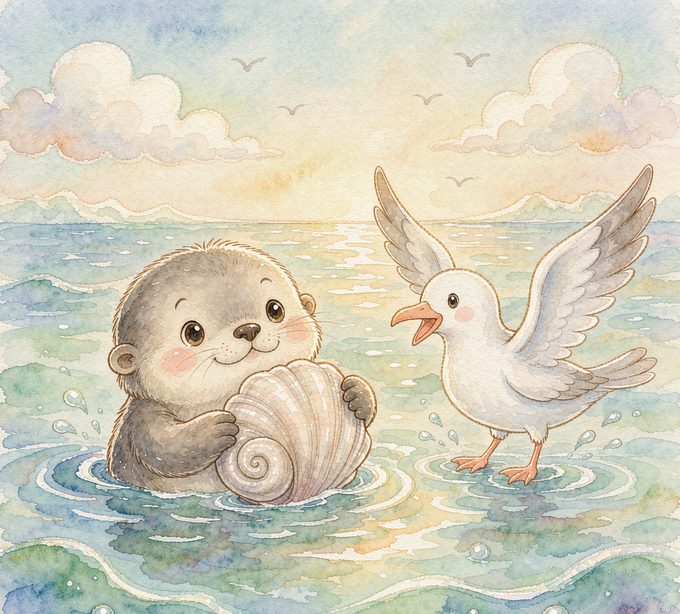 小海獭淘淘的白翅膀客人