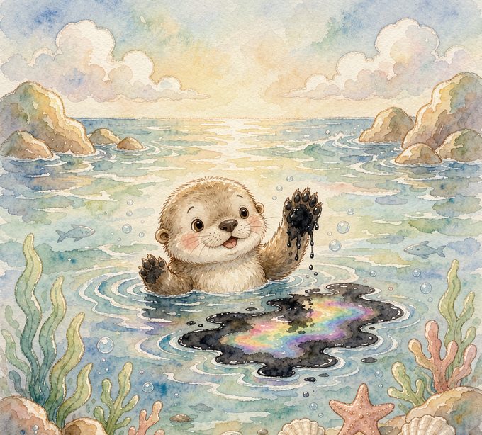 小海獭淘淘的黑亮亮