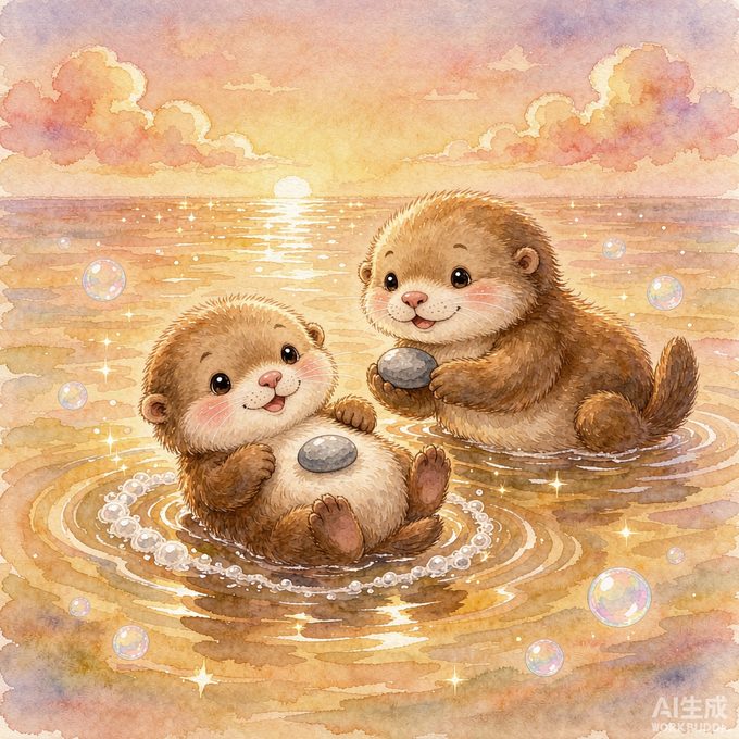 小海獭淘淘的转转圈