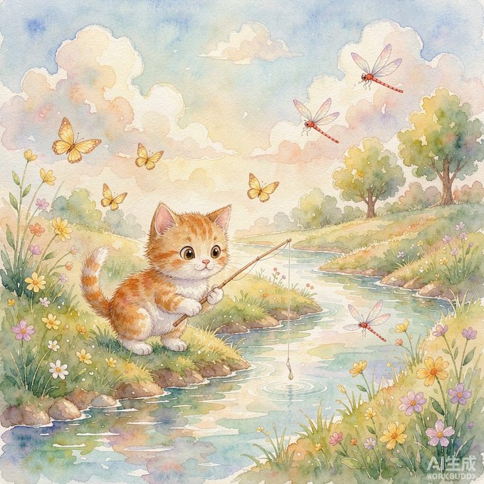 《小猫乐乐钓鱼》