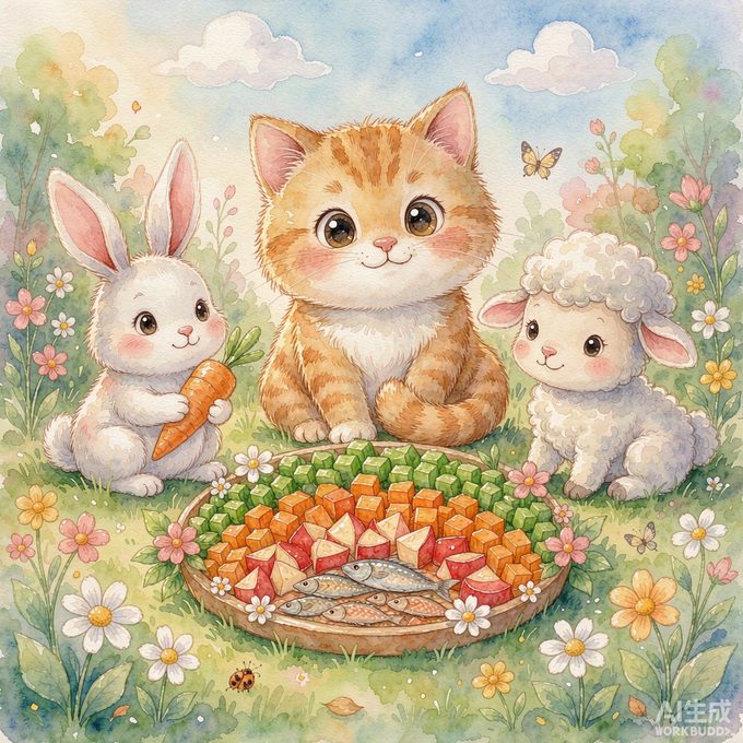 小猫咪咪不挑食
