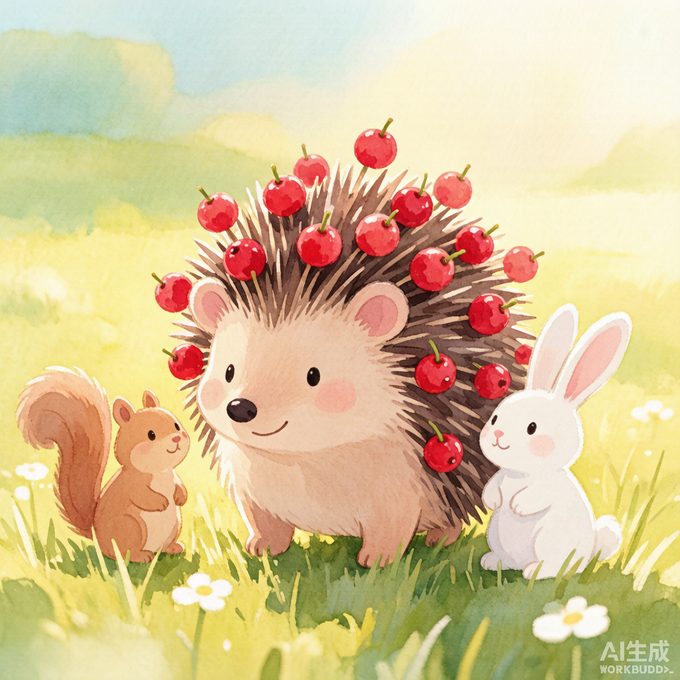 小刺猬的圆圆红果子