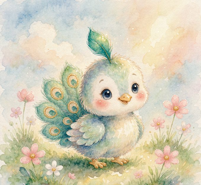 《小孔雀的松石绿小羽毛》