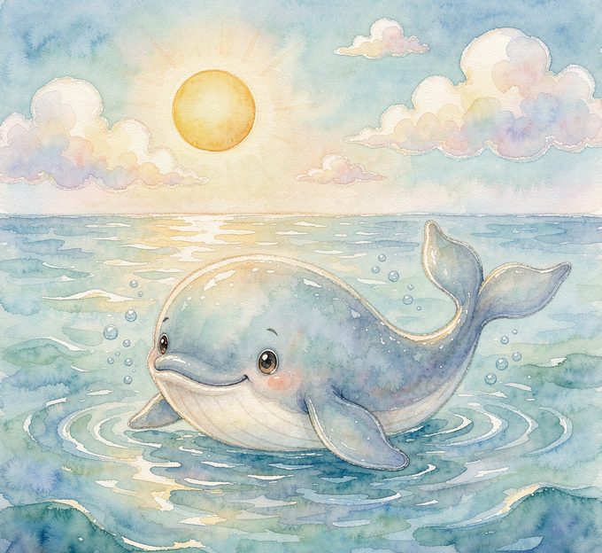 《小鲸鱼的湖蓝小浪花》